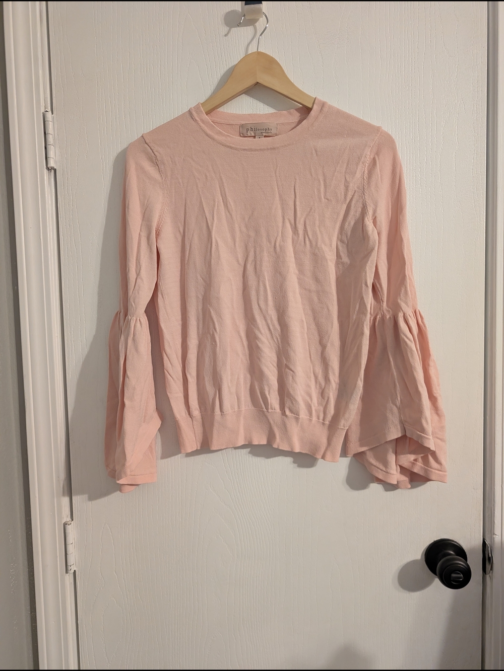 Philosophy Soft Pink Long-Sleeve Bell Sleeve Top